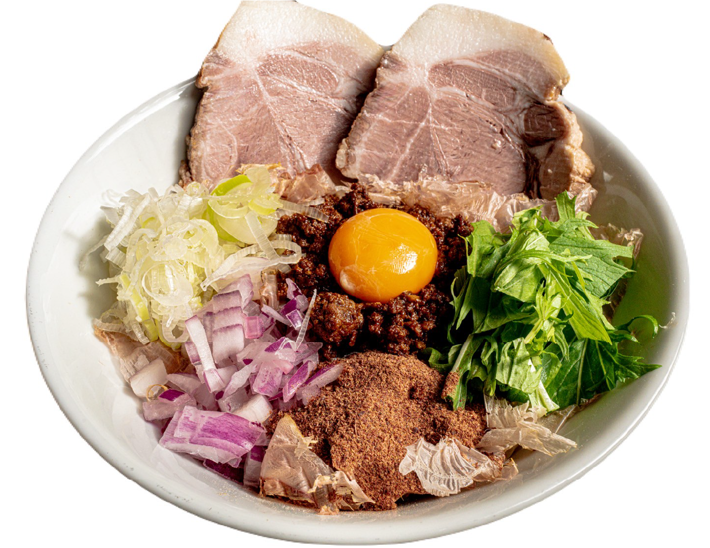 厚切り肉と鰹のまぜそば